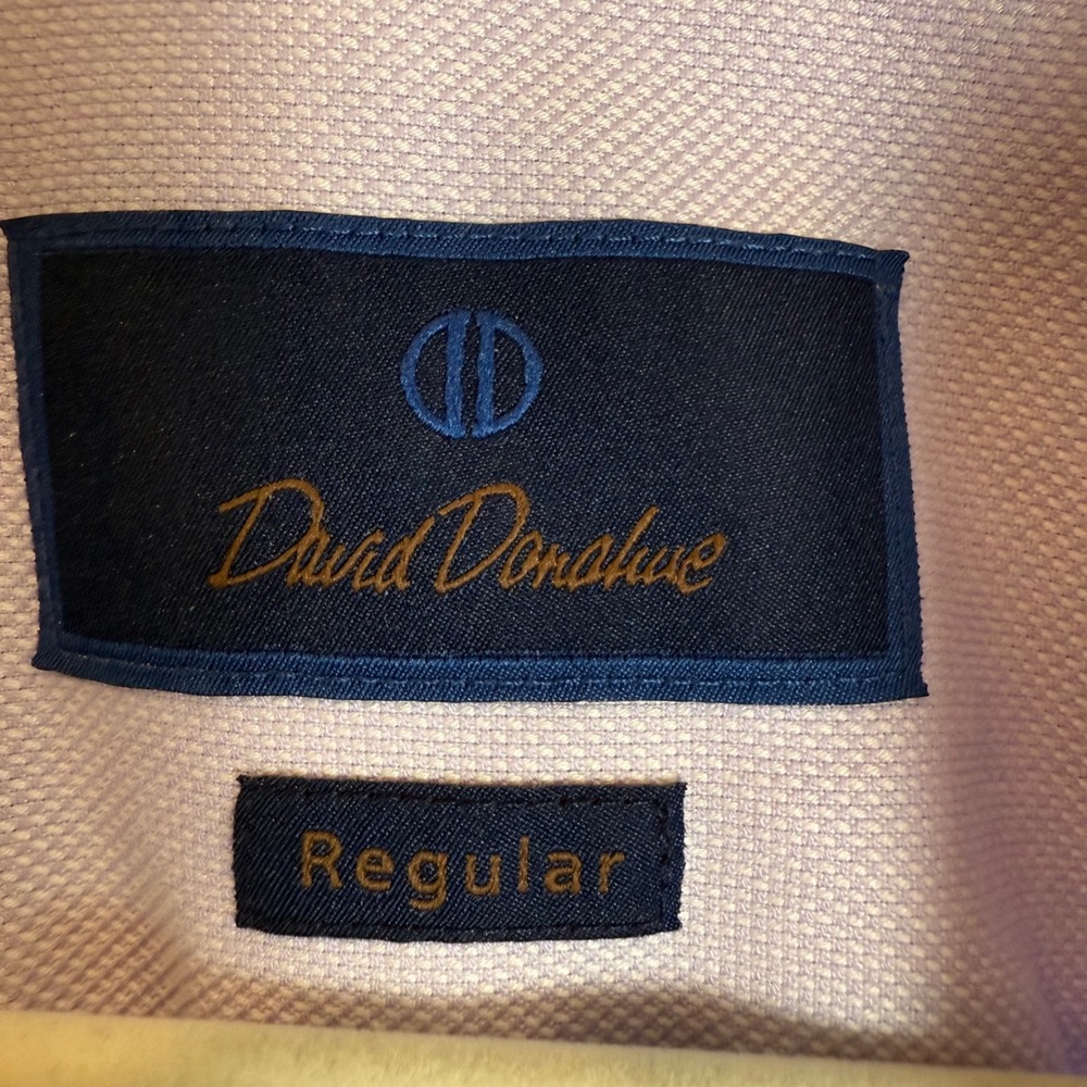 Mens Purple David Donahue Dress Shirt Button Down Long Sleeve Career Office - Picture 8 of 10